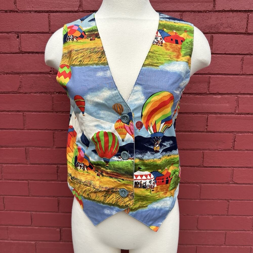 Hot‎ Air Balloon Fabric Vest Womens Size Medium Costume Colorful Theatre Unique